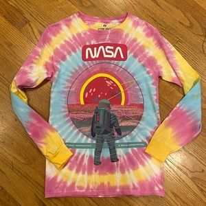 Tie dye nasa long sleeve tee nwot